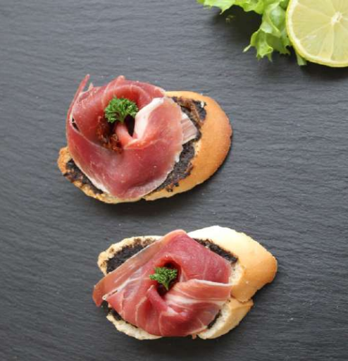 Bruschettas Jamón serrano (25 unidades)